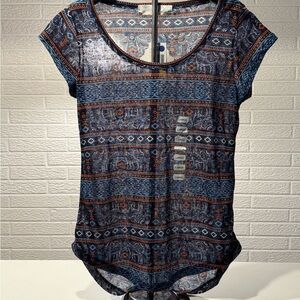 Red‎ and Blue Fitted Cap Sleeve Bodysuit